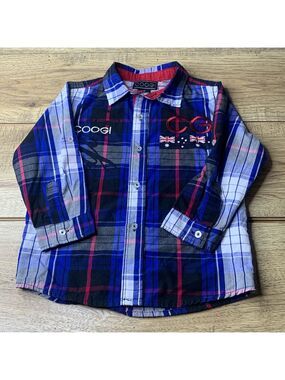 Toddler Coogi Button Down Plaid Shirt Size 4T
